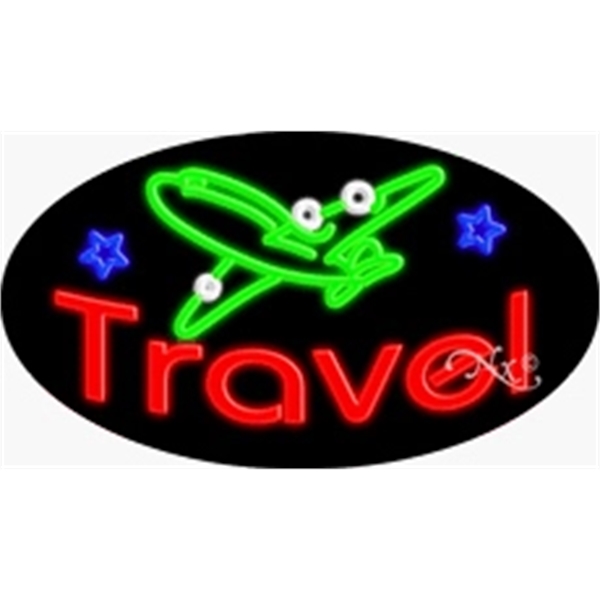 17" x 30" x 3" oval shaped, flashing neon sign; for... from ASI 30442 Above & Beyond Advertising Products / PromoAdLine