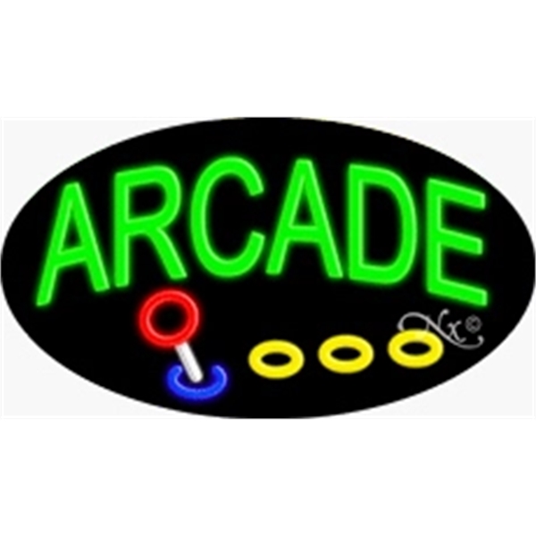 17" x 30" x 3" oval shaped, flashing neon sign; for... from ASI 30442 Above & Beyond Advertising Products / PromoAdLine