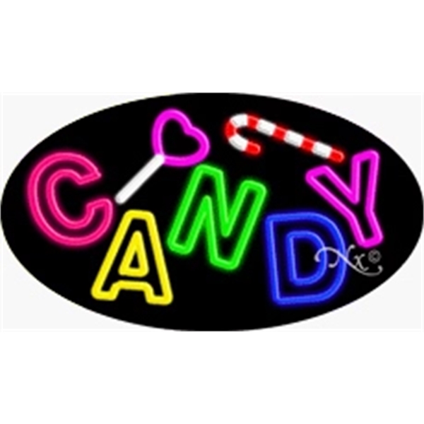 17" x 30" x 3" oval shaped, flashing neon sign; for... from ASI 30442 Above & Beyond Advertising Products / PromoAdLine