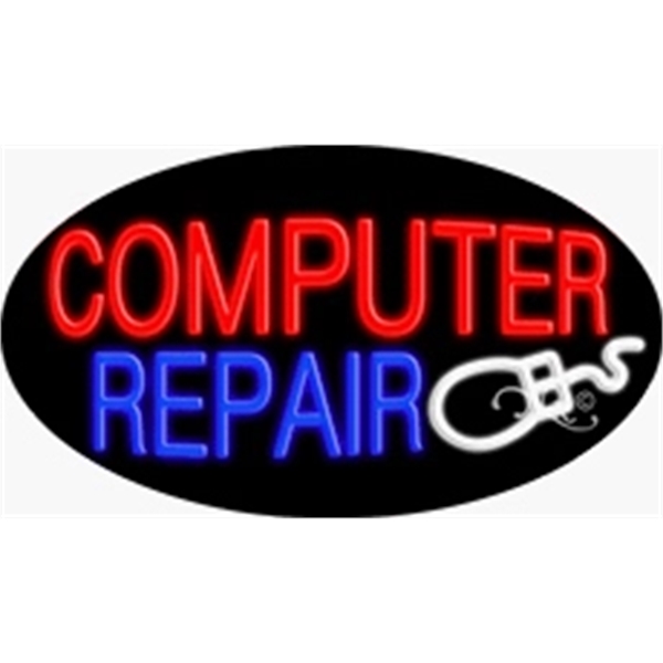 17" x 30" x 3" oval shaped, flashing neon sign; for... from ASI 30442 Above & Beyond Advertising Products / PromoAdLine