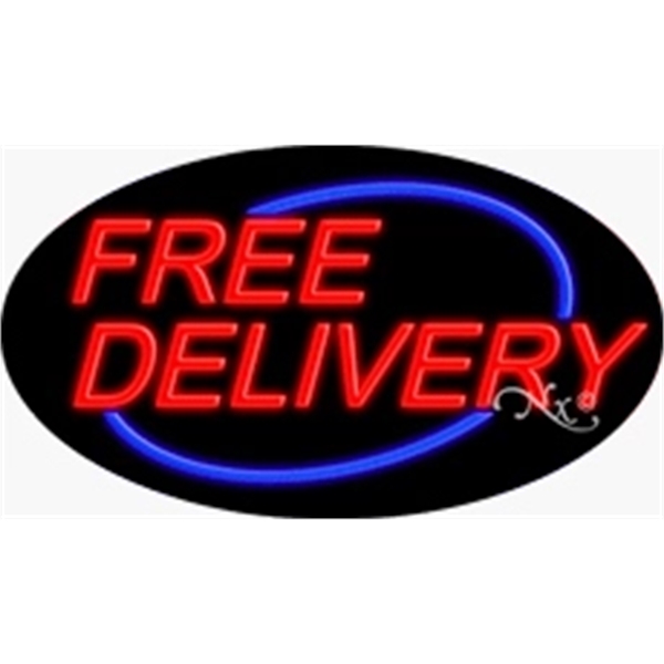 17" x 30" x 3" oval shaped, flashing neon sign; for... from ASI 30442 Above & Beyond Advertising Products / PromoAdLine