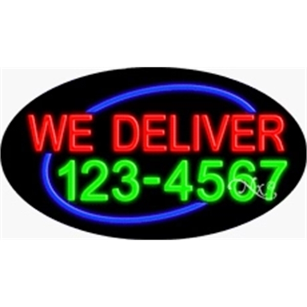 17" x 30" x 3" oval shaped, flashing neon sign; for... from ASI 30442 Above & Beyond Advertising Products / PromoAdLine