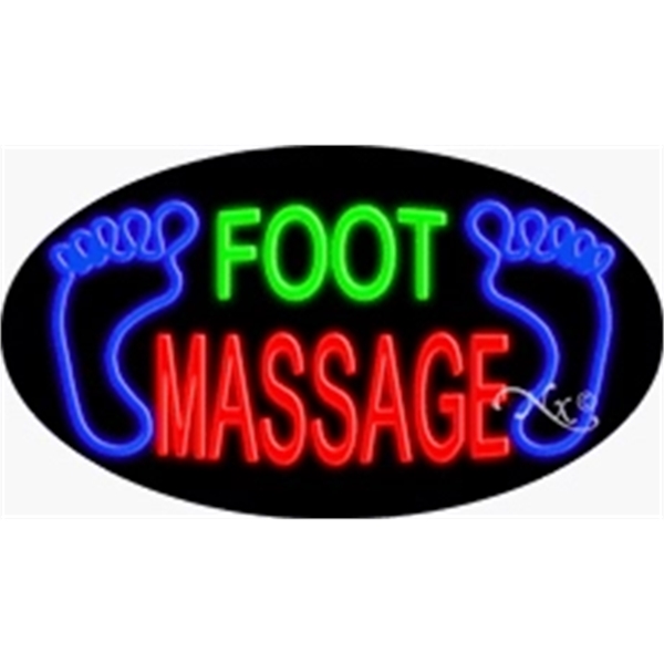 17" x 30" x 3" oval shaped, flashing neon sign; for... from ASI 30442 Above & Beyond Advertising Products / PromoAdLine