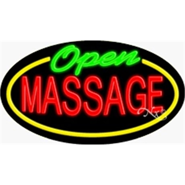 17" x 30" x 3" oval shaped, flashing neon sign; for... from ASI 30442 Above & Beyond Advertising Products / PromoAdLine