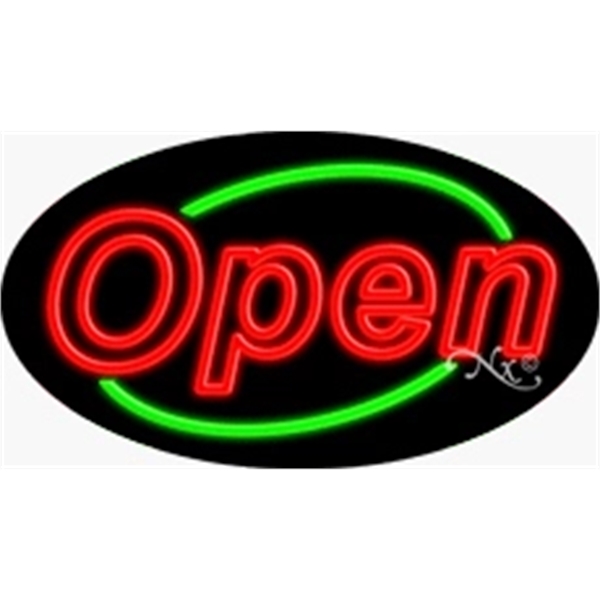 17" x 30" x 3" oval shaped, flashing neon sign; for... from ASI 30442 Above & Beyond Advertising Products / PromoAdLine