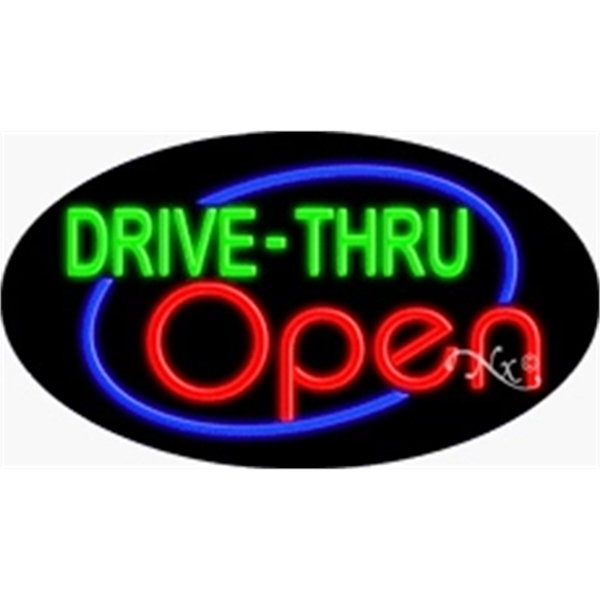 17" x 30" x 3" oval shaped, flashing neon sign; for... from ASI 30442 Above & Beyond Advertising Products / PromoAdLine