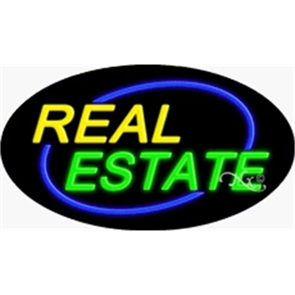 17" x 30" x 3" oval shaped, flashing neon sign; for... from ASI 30442 Above & Beyond Advertising Products / PromoAdLine