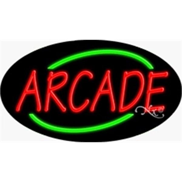 17" x 30" x 3" oval shaped, flashing neon sign; for... from ASI 30442 Above & Beyond Advertising Products / PromoAdLine