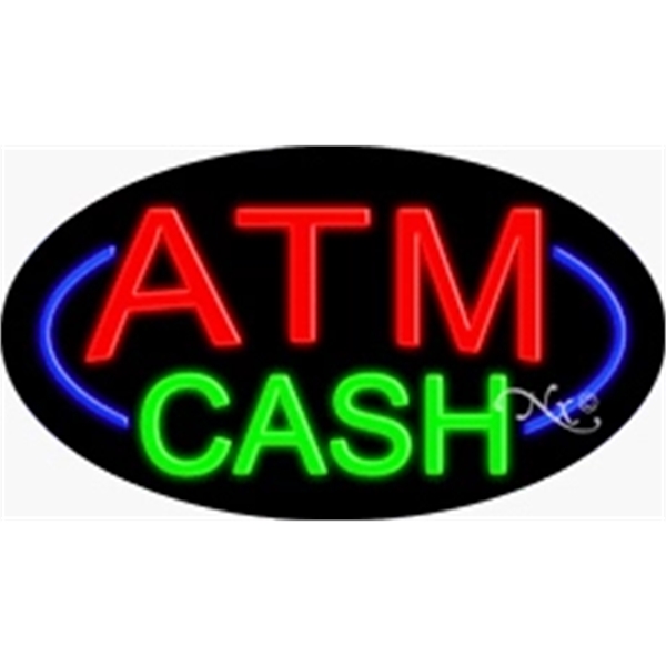 17" x 30" x 3" oval shaped, flashing neon sign; for... from ASI 30442 Above & Beyond Advertising Products / PromoAdLine