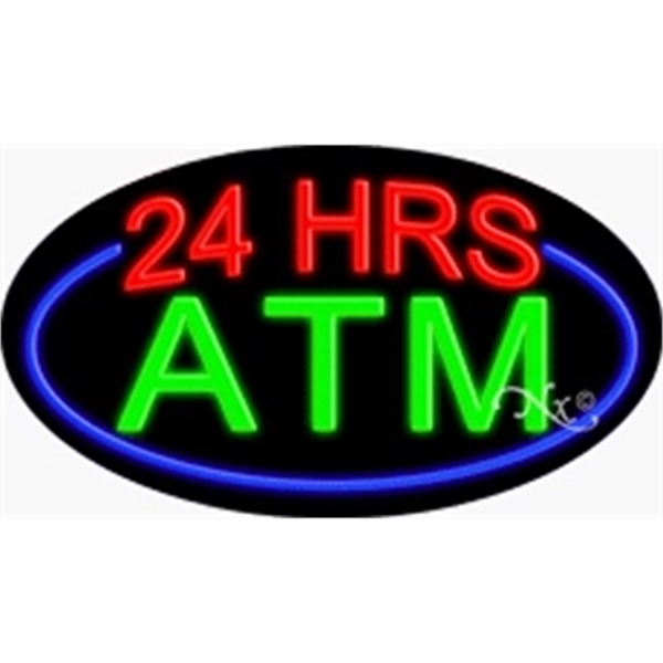 17" x 30" x 3" oval shaped, flashing neon sign; for... from ASI 30442 Above & Beyond Advertising Products / PromoAdLine