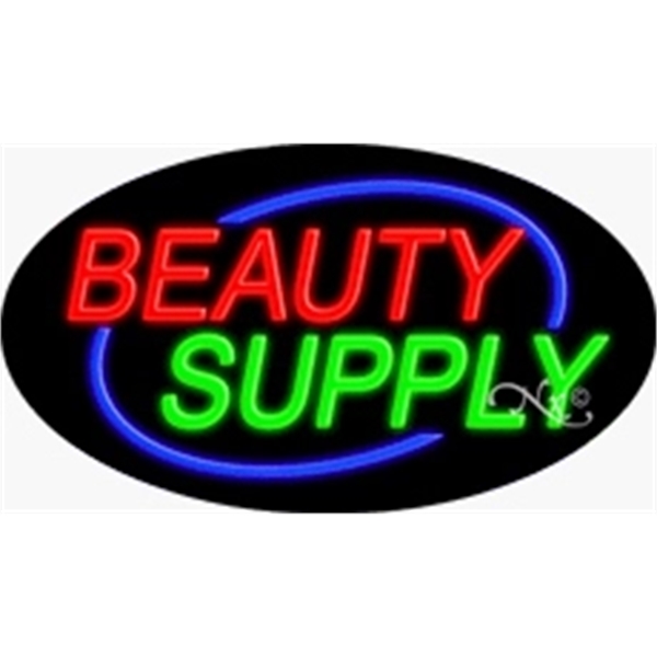 17" x 30" x 3" oval shaped, flashing neon sign; for... from ASI 30442 Above & Beyond Advertising Products / PromoAdLine