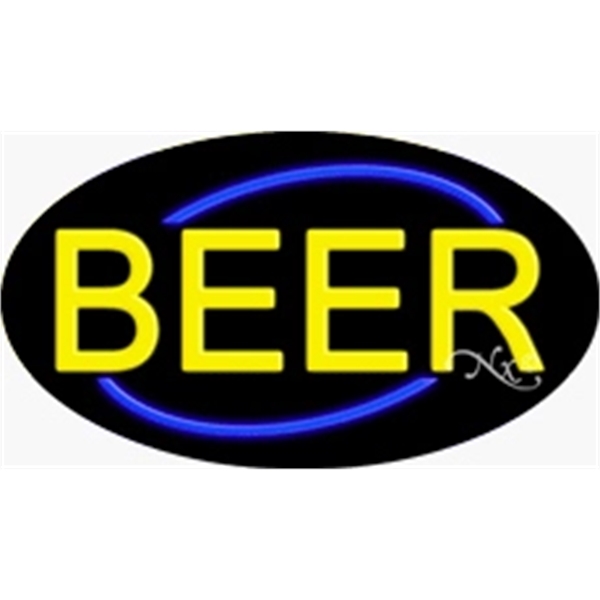 17" x 30" x 3" oval shaped, flashing neon sign; for... from ASI 30442 Above & Beyond Advertising Products / PromoAdLine