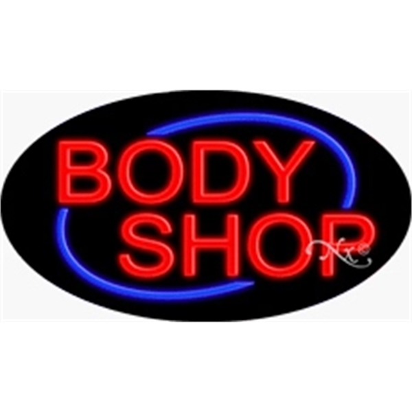 17" x 30" x 3" oval shaped, flashing neon sign; for... from ASI 30442 Above & Beyond Advertising Products / PromoAdLine