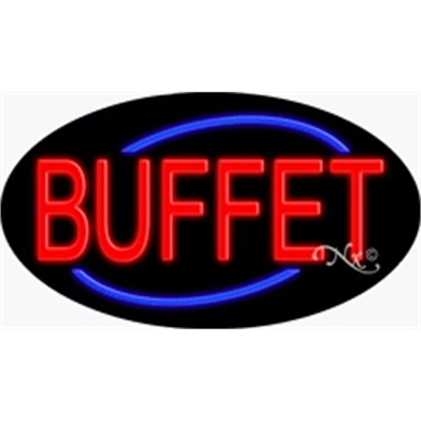 17" x 30" x 3" oval shaped, flashing neon sign; for... from ASI 30442 Above & Beyond Advertising Products / PromoAdLine