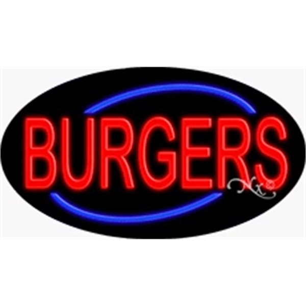 17" x 30" x 3" oval shaped, flashing neon sign; for... from ASI 30442 Above & Beyond Advertising Products / PromoAdLine