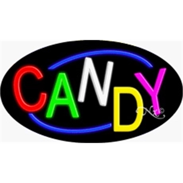 17" x 30" x 3" oval shaped, flashing neon sign; for... from ASI 30442 Above & Beyond Advertising Products / PromoAdLine