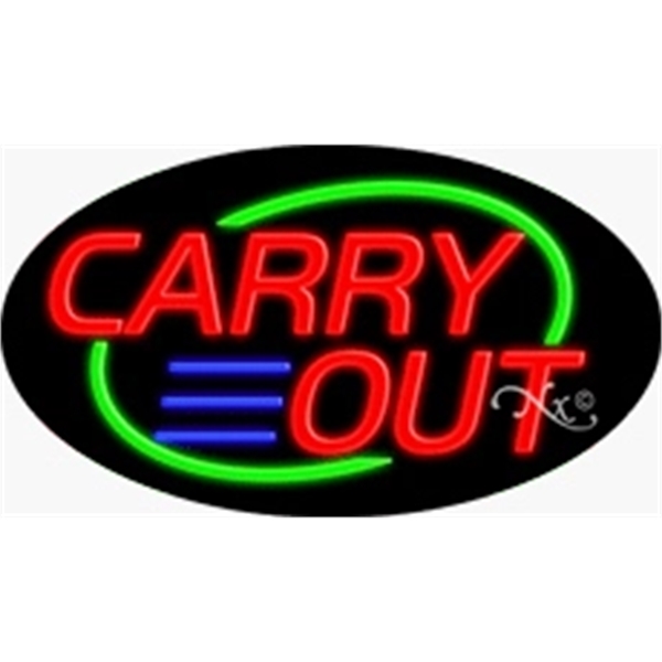 17" x 30" x 3" oval shaped, flashing neon sign; for... from ASI 30442 Above & Beyond Advertising Products / PromoAdLine