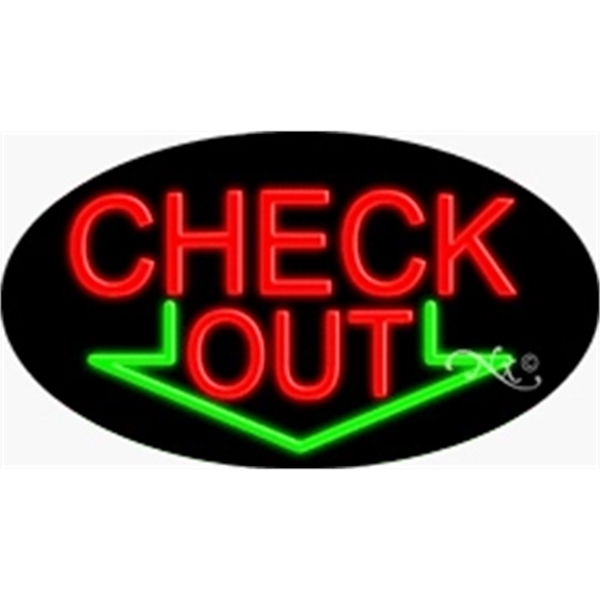 17" x 30" x 3" oval shaped, flashing neon sign; for... from ASI 30442 Above & Beyond Advertising Products / PromoAdLine