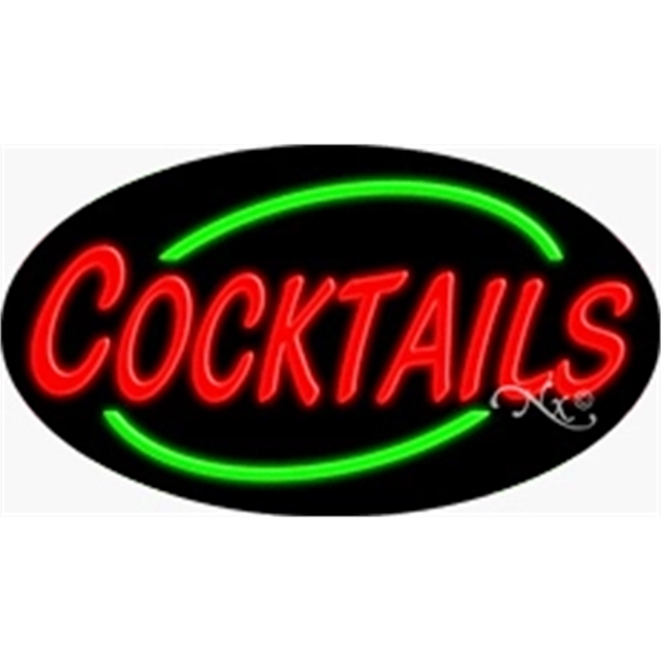 17" x 30" x 3" oval shaped, flashing neon sign; for... from ASI 30442 Above & Beyond Advertising Products / PromoAdLine