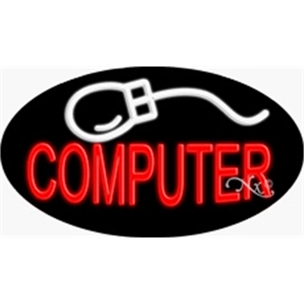 17" x 30" x 3" oval-shaped neon sign with flashing lights;... from ASI 30442 Above & Beyond Advertising Products / PromoAdLine