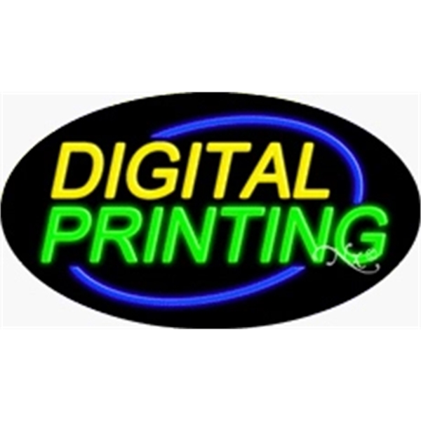 17" x 30" x 3" oval-shaped neon sign with flashing lights;... from ASI 30442 Above & Beyond Advertising Products / PromoAdLine