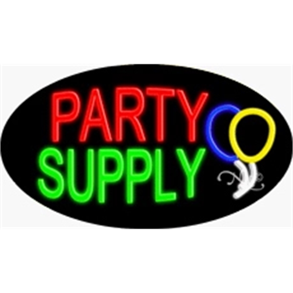 17" x 30" x 3" oval-shaped neon sign with flashing lights;... from ASI 30442 Above & Beyond Advertising Products / PromoAdLine