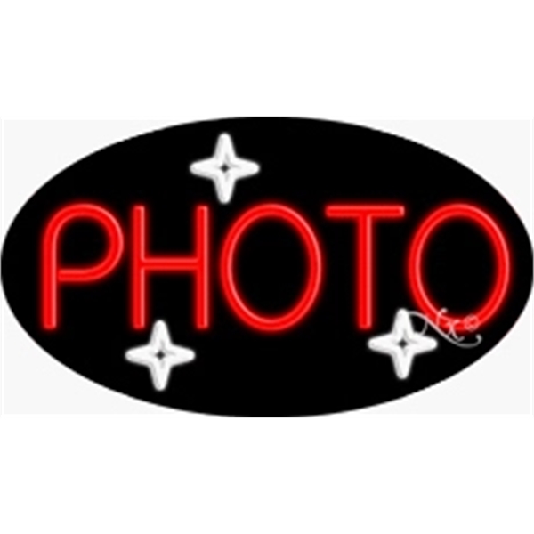 17" x 30" x 3" oval-shaped neon sign with flashing lights;... from ASI 30442 Above & Beyond Advertising Products / PromoAdLine