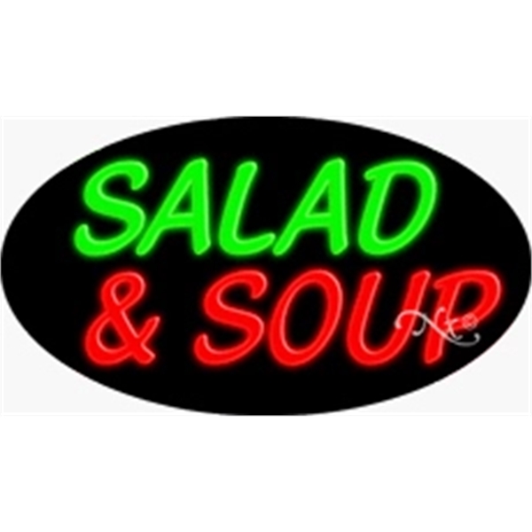 17" x 30" x 3" oval-shaped neon sign with flashing lights;... from ASI 30442 Above & Beyond Advertising Products / PromoAdLine