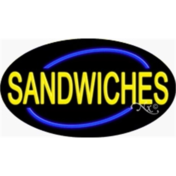 17" x 30" x 3" oval-shaped neon sign with flashing lights;... from ASI 30442 Above & Beyond Advertising Products / PromoAdLine