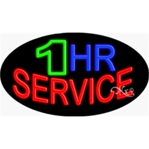 17" x 30" x 3" oval-shaped neon sign with flashing lights;... from ASI 30442 Above & Beyond Advertising Products / PromoAdLine