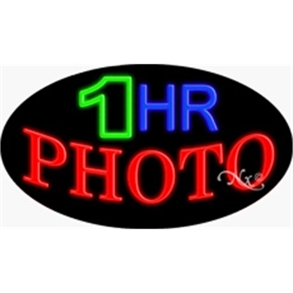 17" x 30" x 3" oval-shaped neon sign with flashing lights;... from ASI 30442 Above & Beyond Advertising Products / PromoAdLine