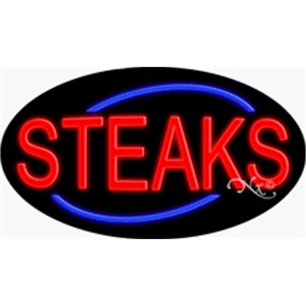 17" x 30" x 3" oval-shaped neon sign with flashing lights;... from ASI 30442 Above & Beyond Advertising Products / PromoAdLine