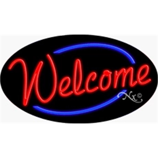17" x 30" x 3" oval-shaped neon sign with flashing lights;... from ASI 30442 Above & Beyond Advertising Products / PromoAdLine