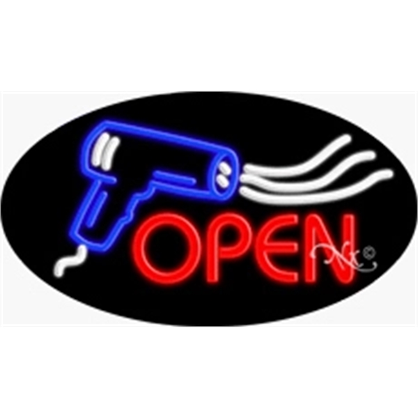 17" x 30" x 3" oval-shaped neon sign with flashing lights;... from ASI 30442 Above & Beyond Advertising Products / PromoAdLine