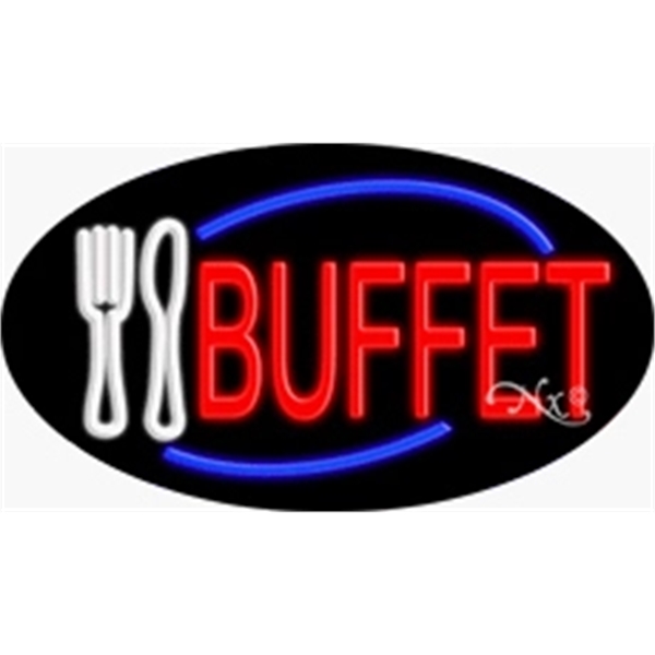 17" x 30" x 3" oval-shaped neon sign with flashing lights;... from ASI 30442 Above & Beyond Advertising Products / PromoAdLine