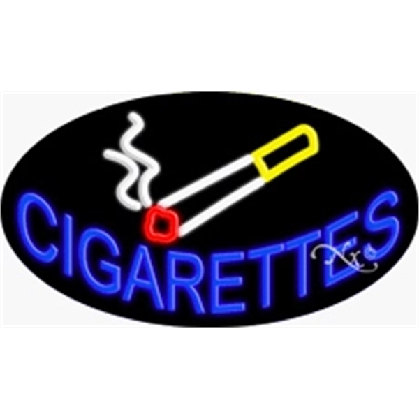 17" x 30" x 3" oval-shaped neon sign with flashing lights;... from ASI 30442 Above & Beyond Advertising Products / PromoAdLine