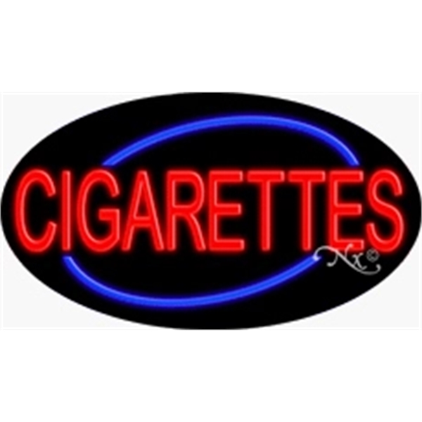 17" x 30" x 3" oval-shaped neon sign with flashing lights;... from ASI 30442 Above & Beyond Advertising Products / PromoAdLine