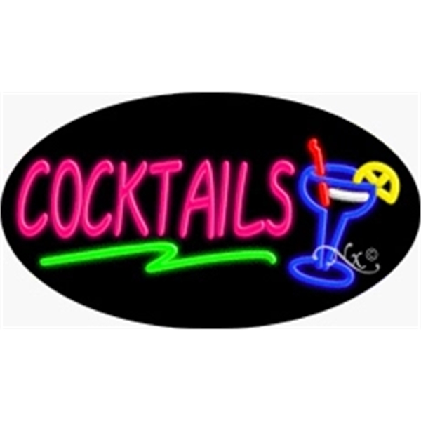 17" x 30" x 3" oval-shaped neon sign with flashing lights;... from ASI 30442 Above & Beyond Advertising Products / PromoAdLine