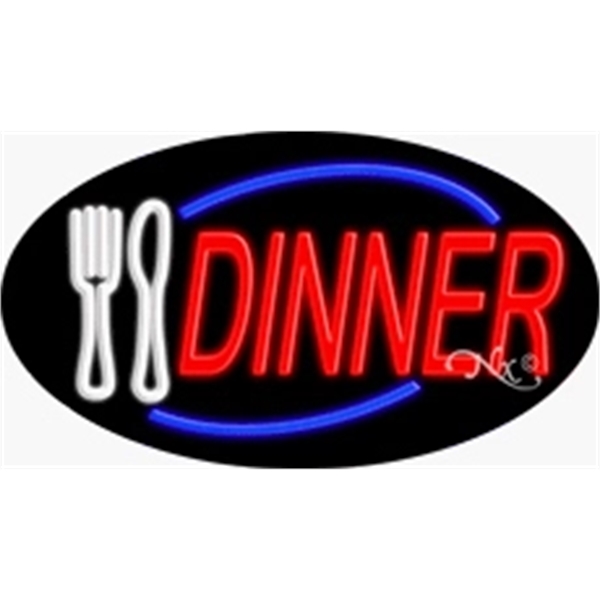 17" x 30" x 3" oval-shaped neon sign with flashing lights;... from ASI 30442 Above & Beyond Advertising Products / PromoAdLine