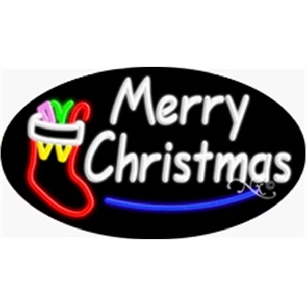 17" x 30" x 3" oval-shaped neon sign with flashing lights;... from ASI 30442 Above & Beyond Advertising Products / PromoAdLine