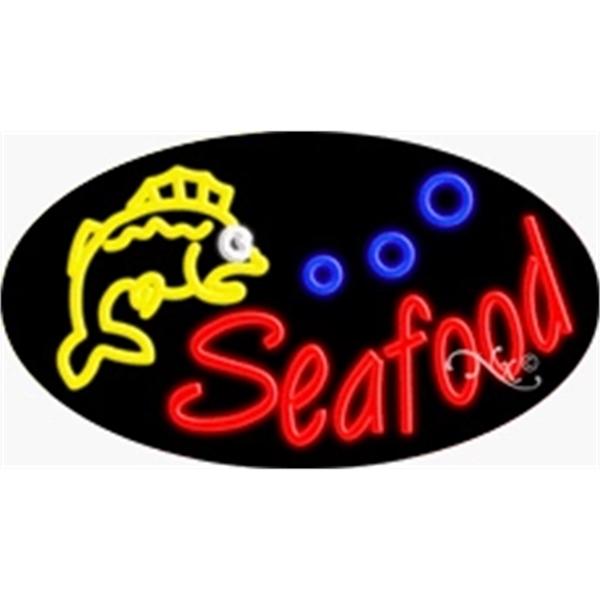 17" x 30" x 3" oval-shaped neon sign with flashing lights;... from ASI 30442 Above & Beyond Advertising Products / PromoAdLine