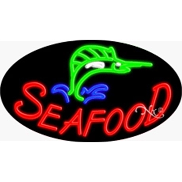 17" x 30" x 3" oval-shaped neon sign with flashing lights;... from ASI 30442 Above & Beyond Advertising Products / PromoAdLine