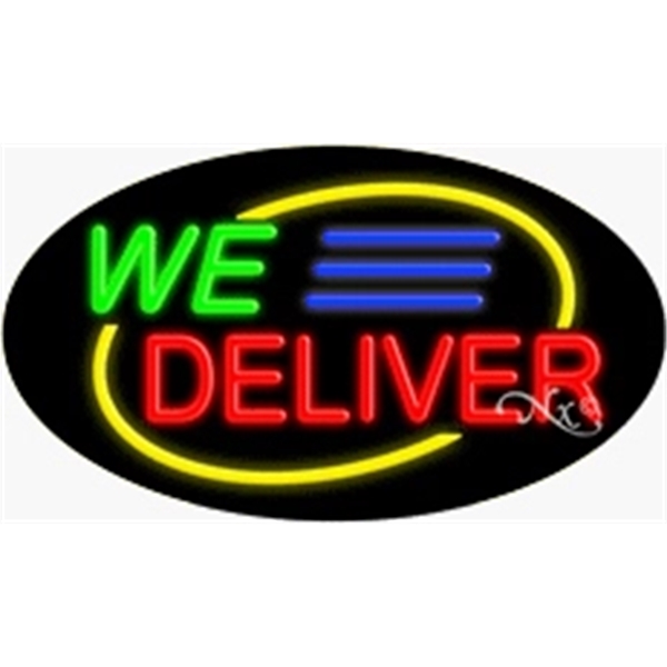 17" x 30" x 3" oval-shaped neon sign with flashing lights;... from ASI 30442 Above & Beyond Advertising Products / PromoAdLine