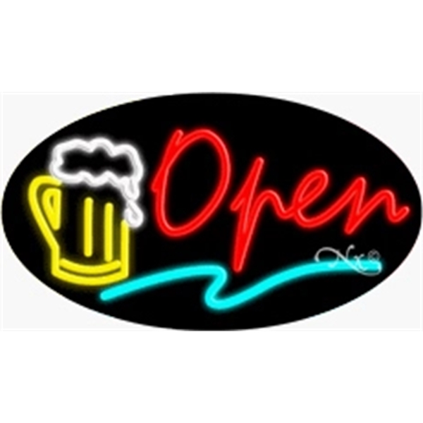 17" x 30" x 3" oval shaped, flashing neon sign; for... from ASI 30442 Above & Beyond Advertising Products / PromoAdLine