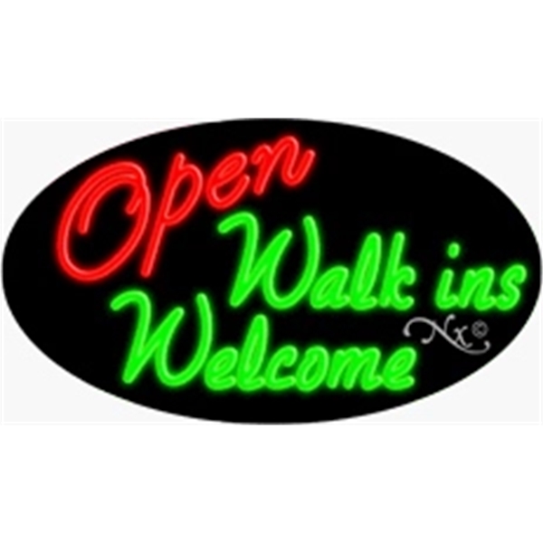 17" x 30" x 3" oval shaped, flashing neon sign; for... from ASI 30442 Above & Beyond Advertising Products / PromoAdLine