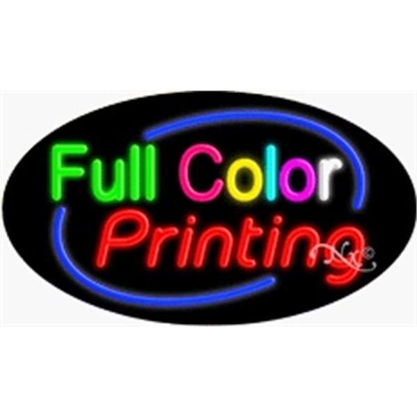 17" x 30" x 3" oval shaped, flashing neon sign; for... from ASI 30442 Above & Beyond Advertising Products / PromoAdLine