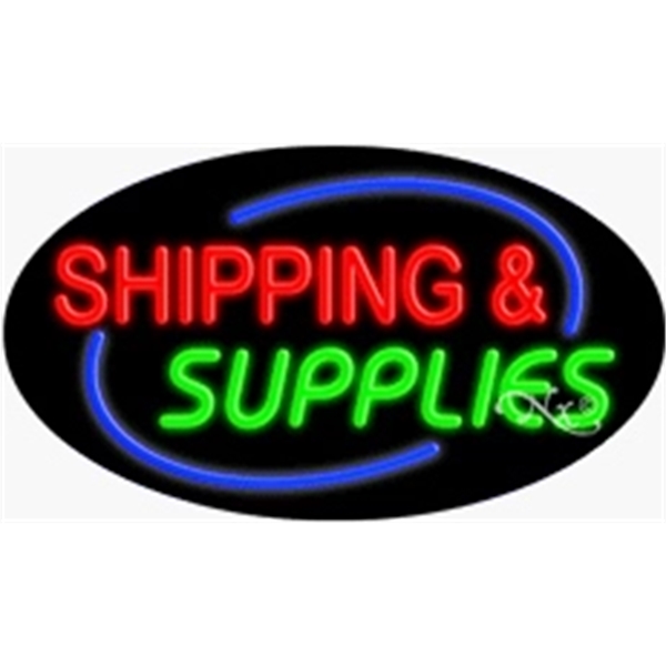 17" x 30" x 3" oval shaped, flashing neon sign; for... from ASI 30442 Above & Beyond Advertising Products / PromoAdLine