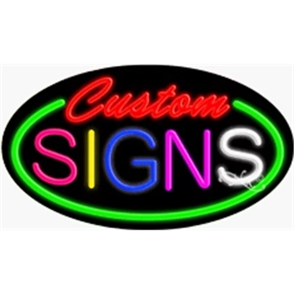 17" x 30" x 3" oval shaped, flashing neon sign; for... from ASI 30442 Above & Beyond Advertising Products / PromoAdLine
