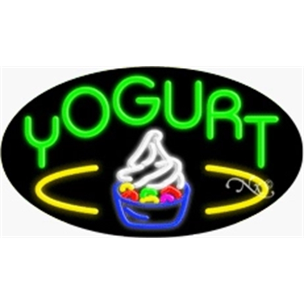 17" x 30" x 3" oval shaped, flashing neon sign; for... from ASI 30442 Above & Beyond Advertising Products / PromoAdLine