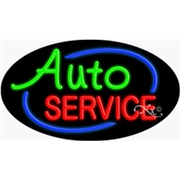 17" x 30" x 3" oval shaped, flashing neon sign; for... from ASI 30442 Above & Beyond Advertising Products / PromoAdLine